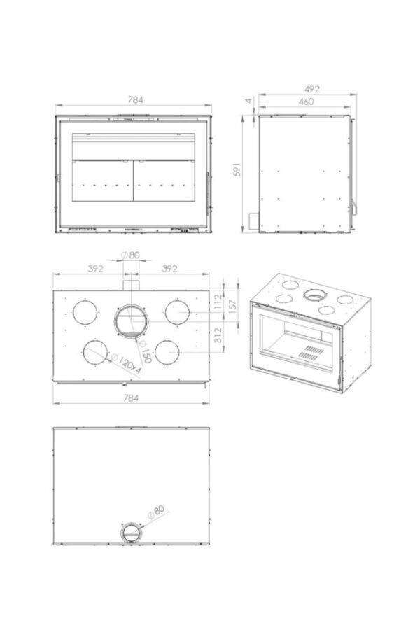 Inserto a legna Mcz QUBO 80 AIR 9,5kw - immagine 2