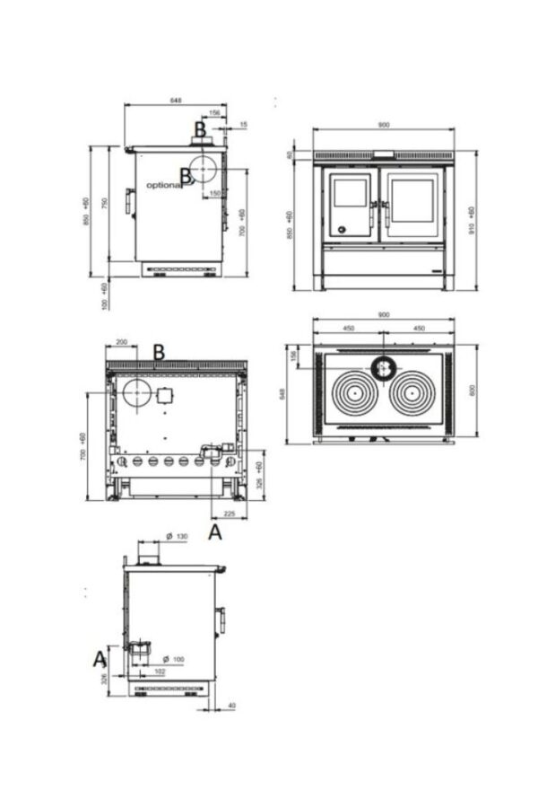 Cucina a Legna La Nordica/Extraflame VENEZIA VST 8,3kw - Disponibile in due differenti colori - immagine 3